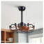 Ventilateur de plafond de style campagne moderne de 20 pouces avec grain de bois et lumière, noir rustique Fandelier