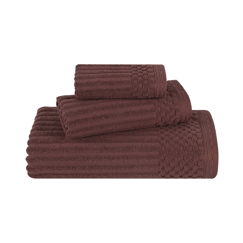 Collection de serviettes en coton Soho Spa, Brun, Ensemble de serviettes 3 pièces