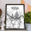 Seoul City Map - No Frame Print-1105440927