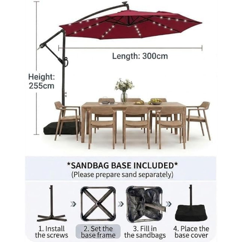 304.8cm Beach Parasol