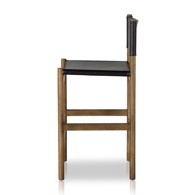 Kena Stool-Sonoma Black-Counter, Counter Stool (26.5" Seat Height), Black, Vintage Natural
