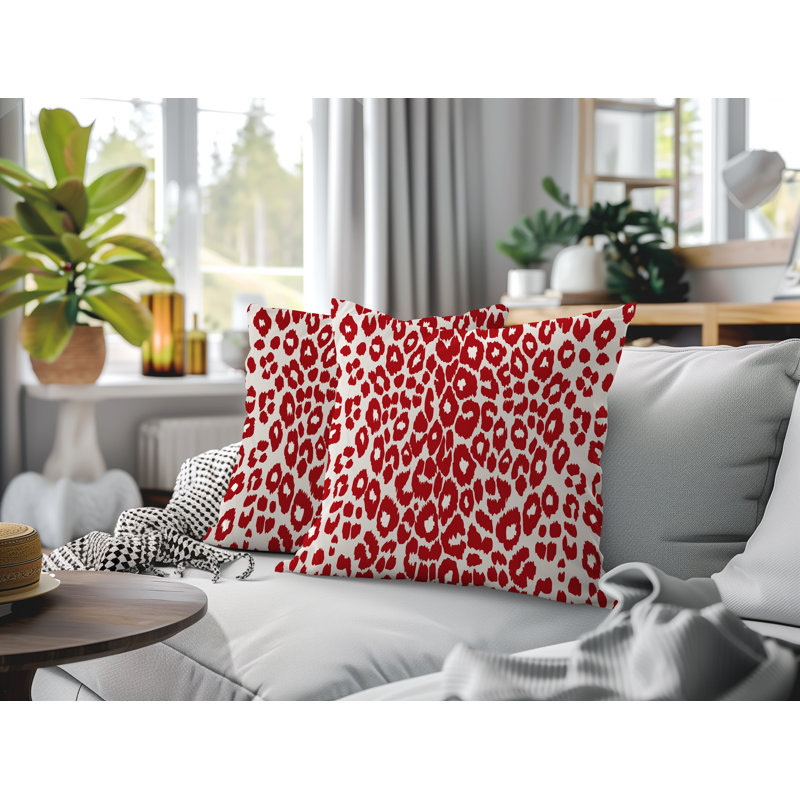 Oreiller réversible intérieur / extérieur à imprimé zébré Dibi, 20x20, Red