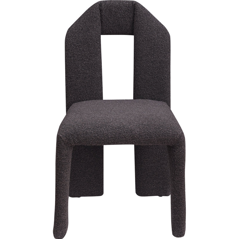 Chaise rembourrée Bennett, Tissu brun bouclé