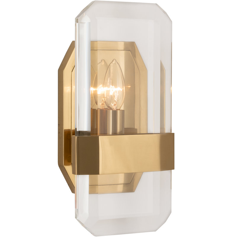 Jacqueline Wall Sconce - Polished Nickel, Lucite Crystal, Brass