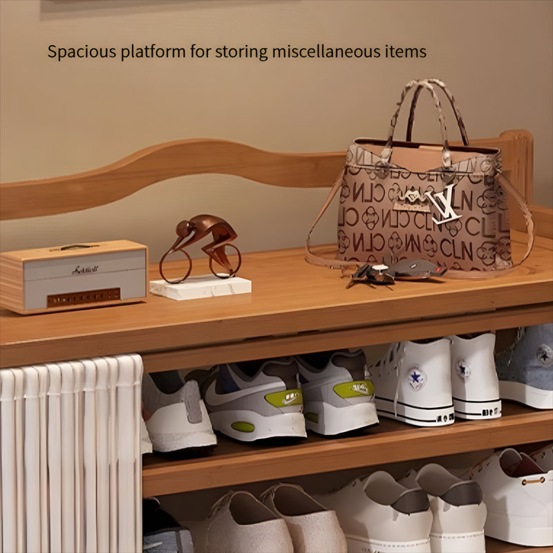Non Installation Foldable Bamboo Shoe Rack Multi Layer Large Capacity Storage Cabinet Dormitory Home Simple Storage Rack, Tan