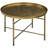 24" Round Coffee Table with Hammered Tray Top, Vintage Metal Center Table-2092813131