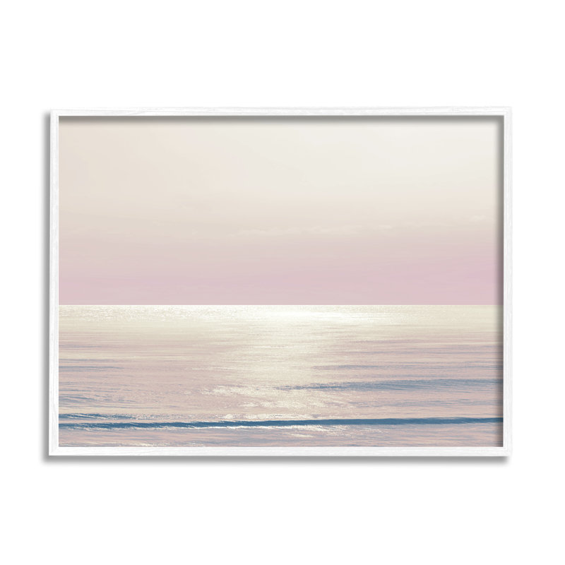 «Pastel Ocean Horizon» par Maggie Olsen, Giclée encadrée blanc bord de mer, H 16 po x l 20 po x P 1,5 po