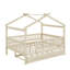 Full size wooden house bed with trundle-1443605072