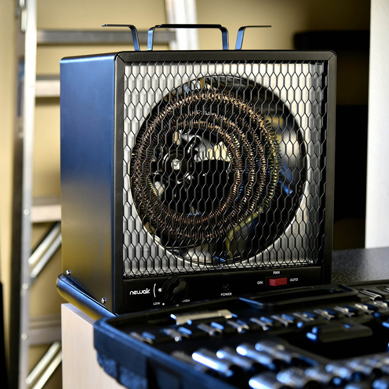 Portable Black Stainless Steel Electric Garage Heater with Thermostat