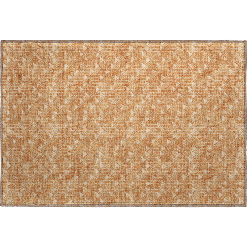 Premium Machine Washable Cerrito AMF514 Salmon Rug, Rectangle 1'8" x 2'6"