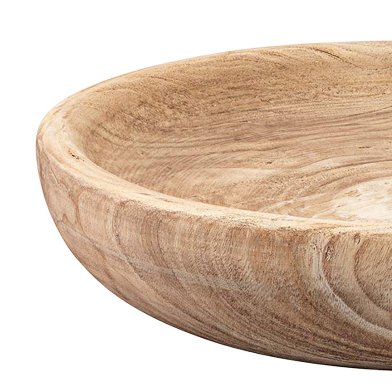 Handmade Wood Decorative Bowl, 4.5" H x 20.5" W x 20.5" D