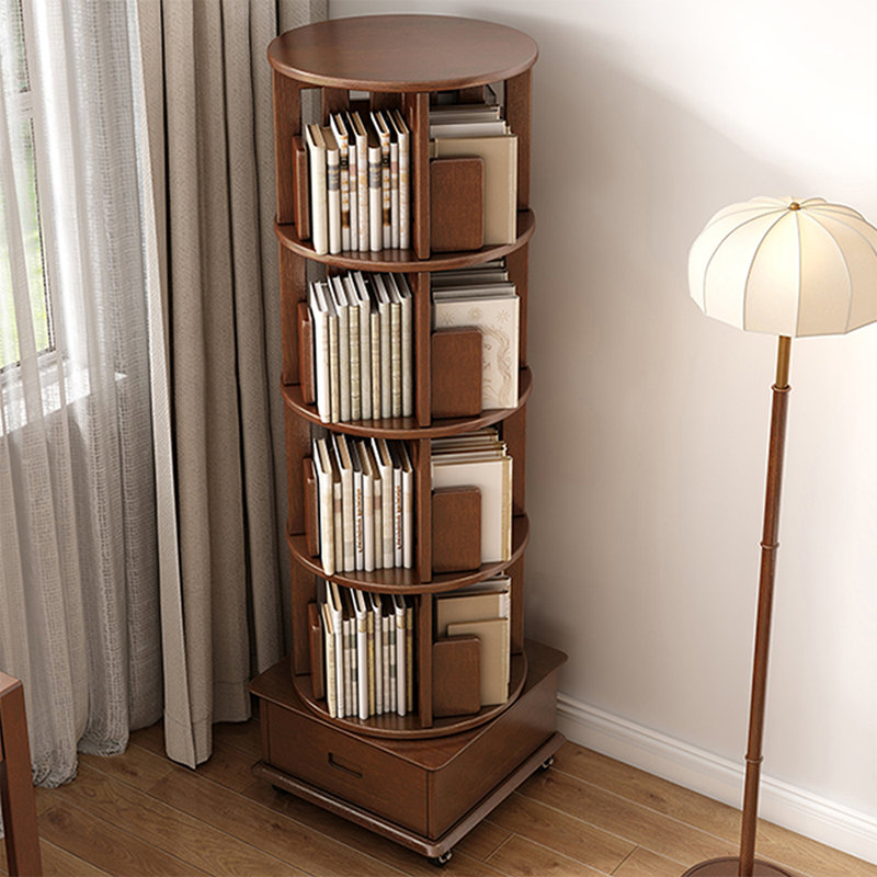 Nut-Brown Modern Solid wood Standard Bookcase, (5 Shelves) 60.24”H x 18.7”W x 18.7”D
