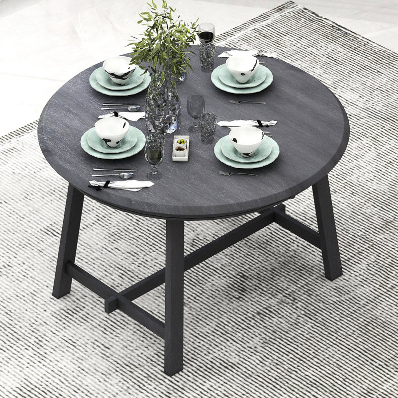 Table de salle à manger extensible en gris - Meuble peu encombrant