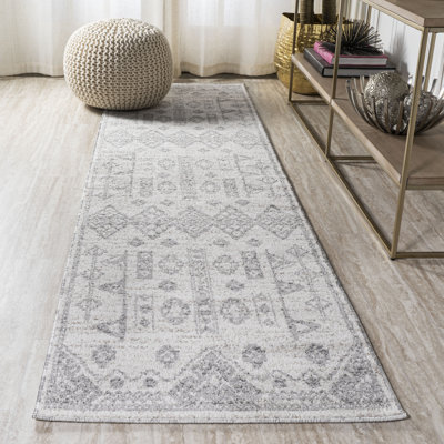 Shirley Tribal Diamond Geometric Gray/Beige Rug