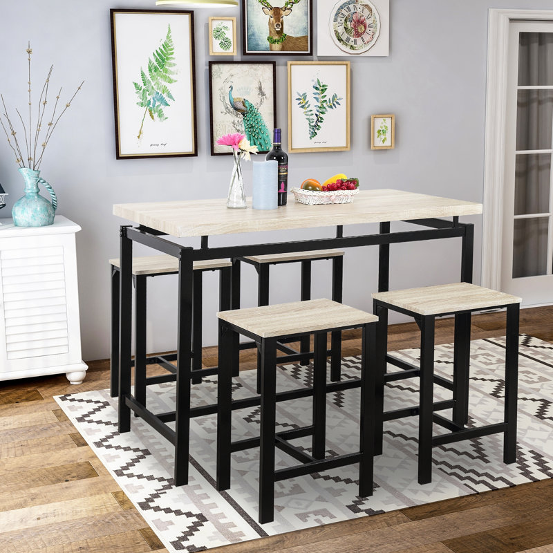 Ensemble repas à hauteur de comptoir pour 4 personnes, Chêne, Chêne