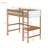 Loft Bed With Desk, Upholstered Loft Bed Frame With Ladder, Safety Guardrails,Rubber Wooden,Teddy Fleece Fabric Headboard/Footboard