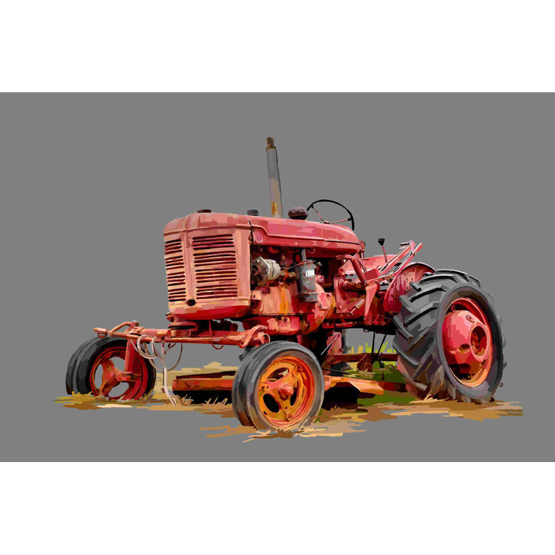 «Vintage Tractor X III» par Emily Kalina, reproduction sur toile tendue, H 12 po x l 18 po