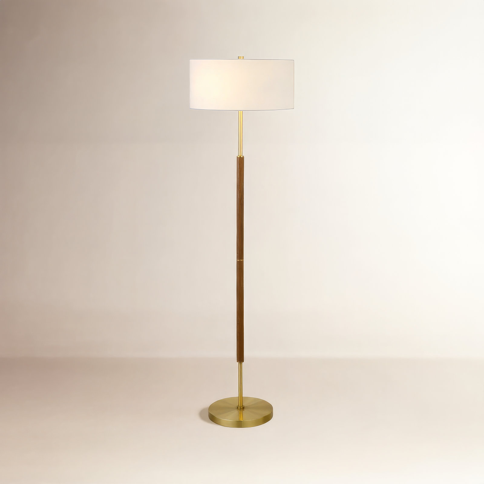 Olie 61" Floor Lamp, Rustic Oak/Brass