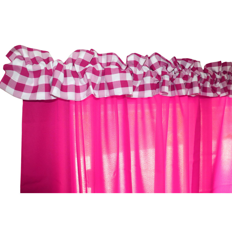 Cantonnière à carreaux sur mesure, L 58 po x L 5 po, Fuchsia
