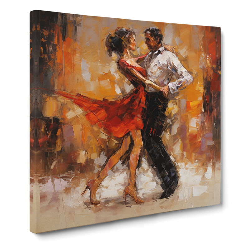 Ballroom Dancing Gestural Art - Wrapped Canvas, 50cm H x 50cm W x 3cm D
