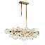 Lustre linéaire en laiton vieilli à 29 globes Orbit