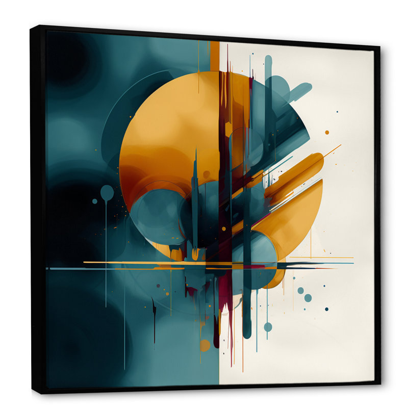 «The Geometric Of Light I» sur toile, H 16 po x l 16 po x P 1 po, Cadre flottant noir