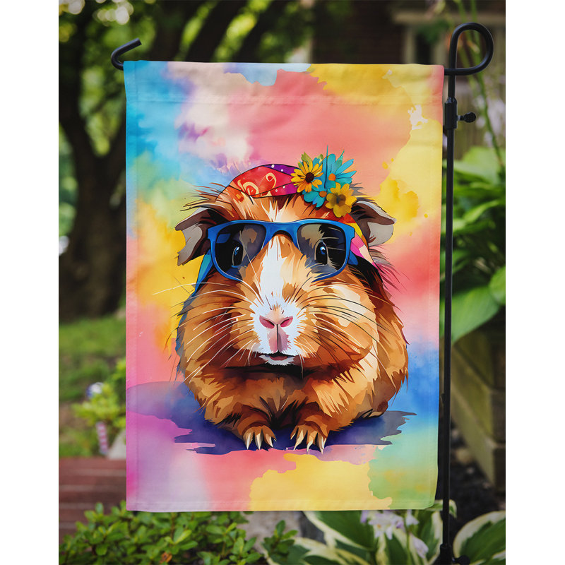 Drapeau de jardin cochon d'Inde hippie