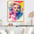 Toile avec cadre flottant or