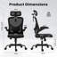 Chaise de bureau ergonomique avec appui-tête réglable et soutien lombaire, idéale pour la maison et le bureau, noir