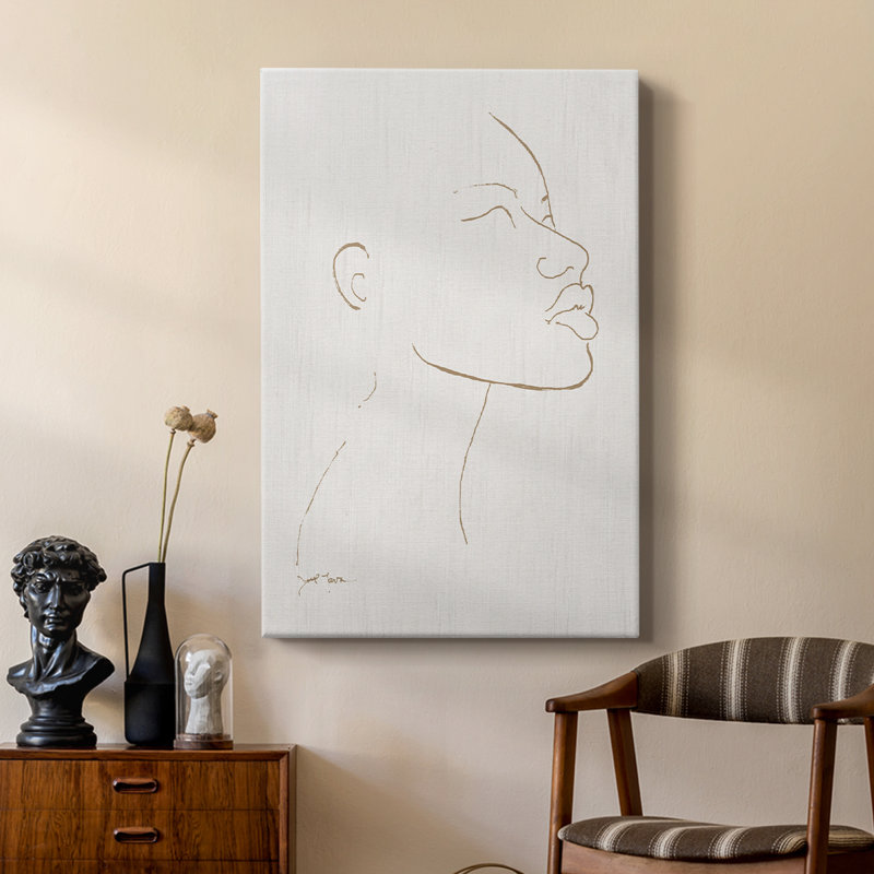 Portrait Sketch I -Custom Wrapped Gallery Cavas, 36" H x 24" W