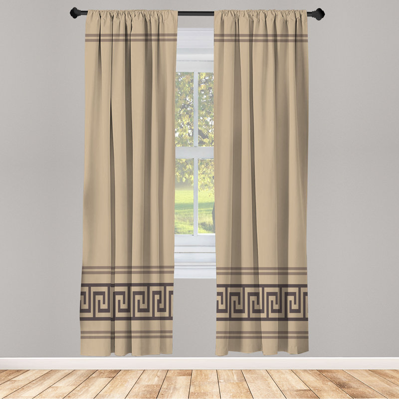 Semi Sheer Curtain Pair, 28" W x 84" L, Dark Tan/Brown