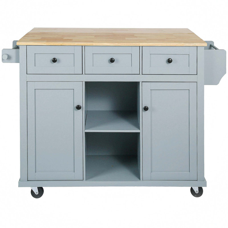 Versatile Kitchen Cart with Abundant Storage and Mobility for Enhanced Cooking Experience, Blue