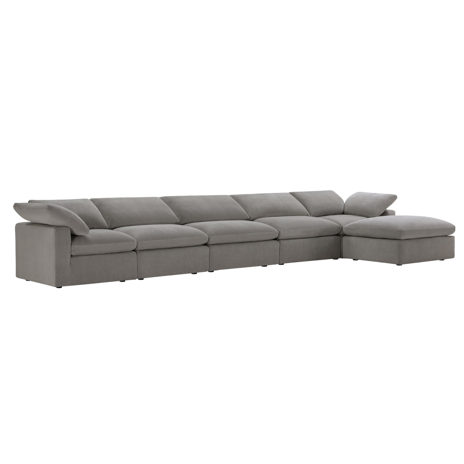 Asher Linen Modular Sectional, Capri Truffle Chenille, 31.5'' H x 196.85'' W x 78.74'' D
