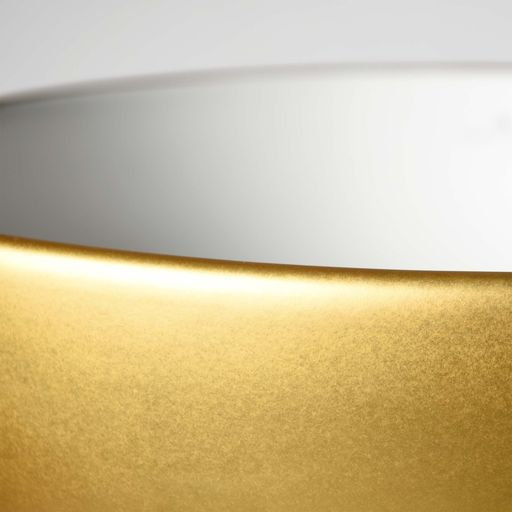 Bliss Ceramic Round Drop-In Bathroom Sink, Matte Gold/White