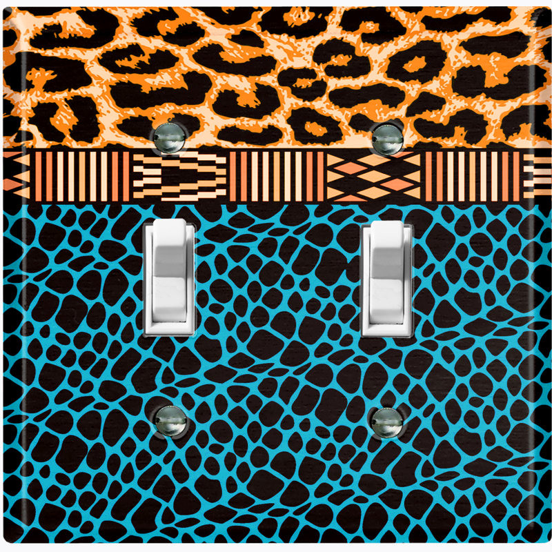 Patterned 2 - Gang Toggle Light Switch Standard Wall Plate