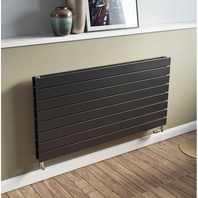 Andrew Horizontal Designer Radiator, Anthracite, 29.5cm H x 180cm W x 7.1cm D, 1