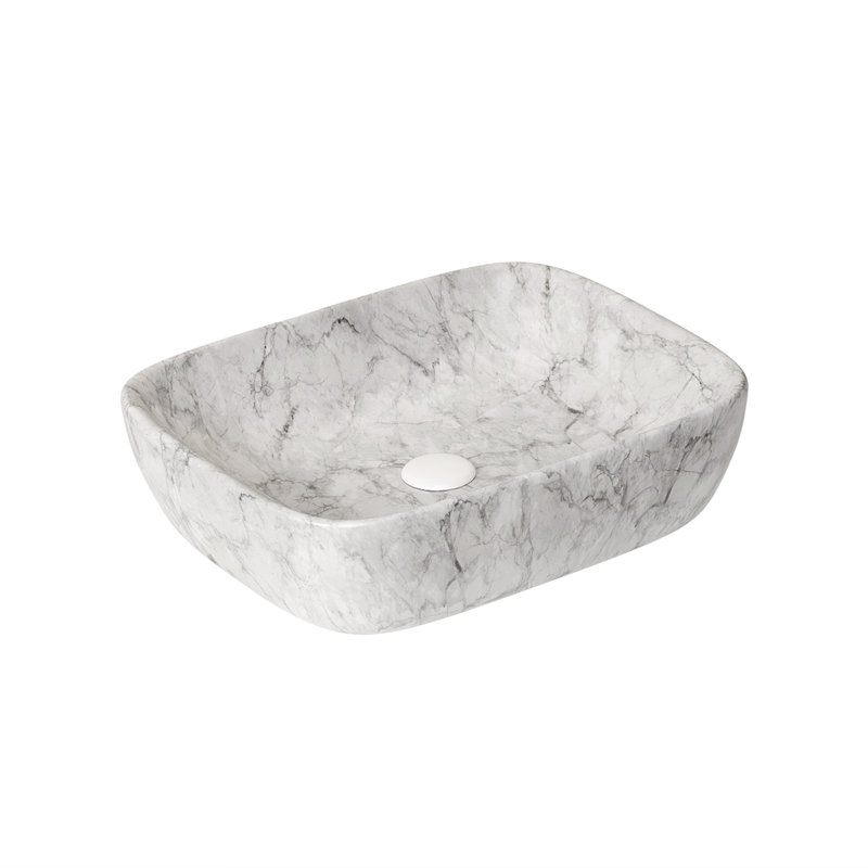 Lavabo de salle de bain en céramique durable de style Volakas 19 po pour espaces contemporains