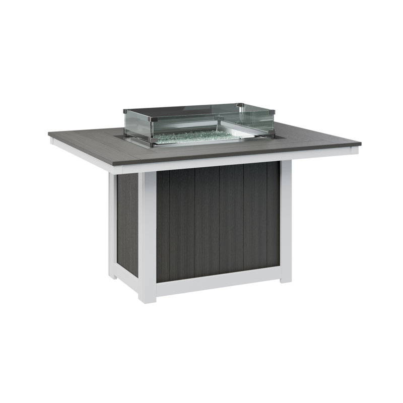 Foyer de table rectangulaire de 54 po Berlin, H 30,37 po x l 53,87 po x P 41,37 po, Gris côtier