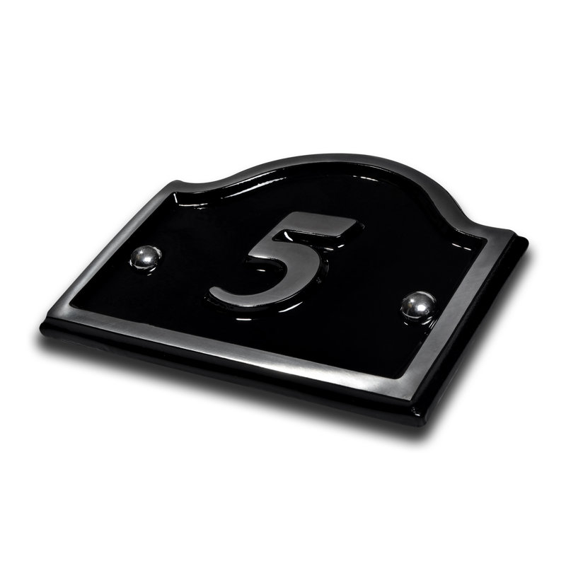 Jaclynn 11.5cm H Reflective Metal House Number, 5