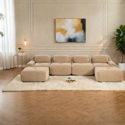 Canapés modulaires pour animaux de compagnie, velours côtelé respirant, salon moderne