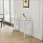 Table basse minimaliste moderne en acier inoxydable et en verre transparent pour le salon, facile à nettoyer et durable-121836570