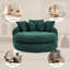 Très grand canapé à billes rembourré avec dossier enveloppant, comprend 3 grands et 2 petits coussins, tissu en chenille moelleux, canapé de plancher ovale pour adultes-218356028