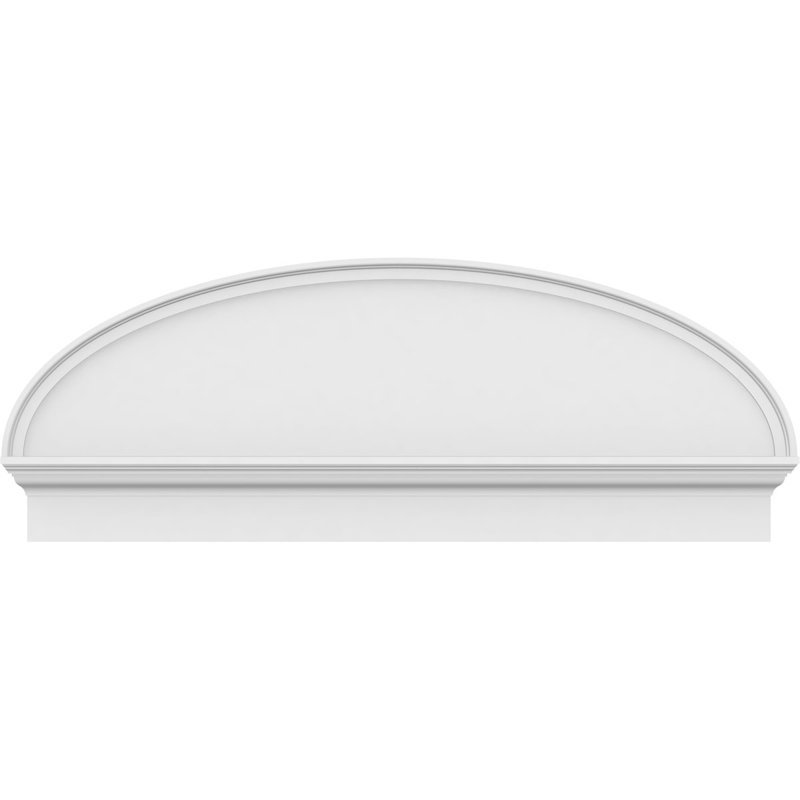 Fronton elliptique en PVC de qualité architecturale lisse, H 19 7/8 po x l 52 po x P 2 3/4 po