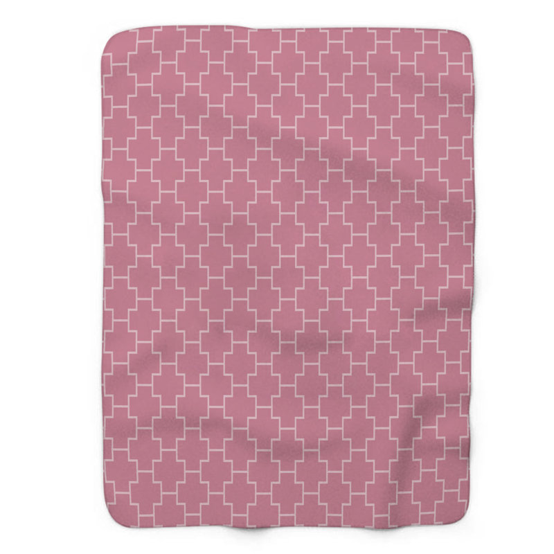 Pattern Pink - 1 Piece Premium Sherpa Blanket, Queen