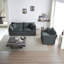 Ensemble de causeuse et de chaise 2 places, ensemble de canapé et de chaise 2 pièces, causeuse et fauteuil d'appoint, canapé de salon en chenille 2 pièces (1 + 2 places), chenille grise-574862305
