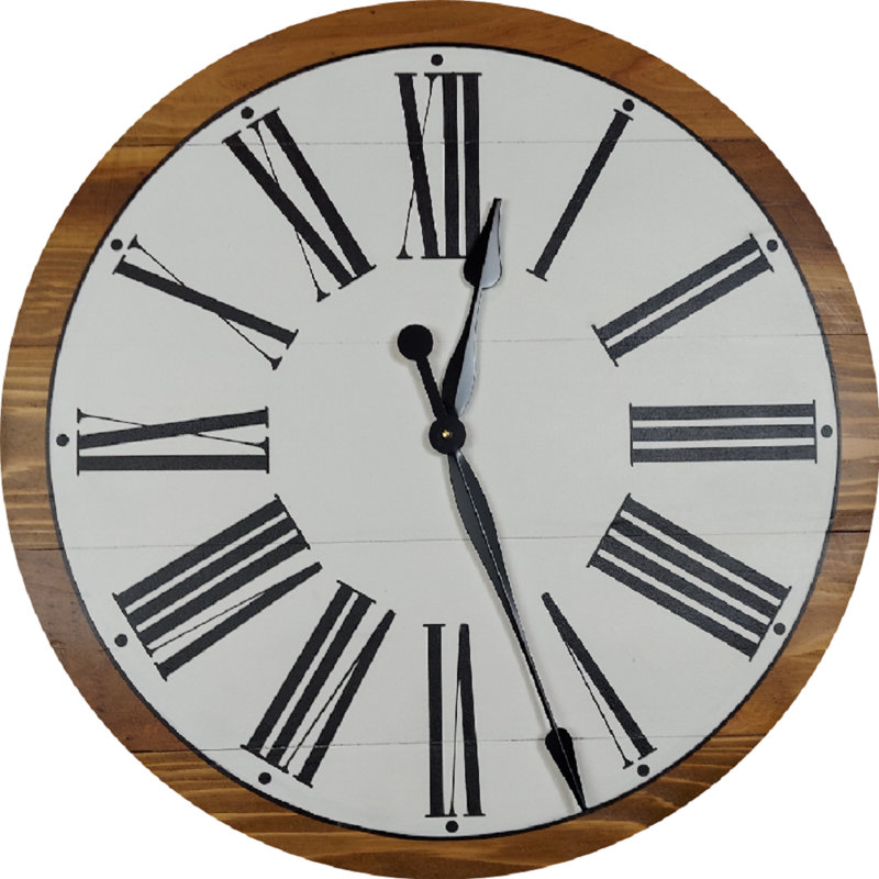 Horloge murale Manorhaven Willow Farmhouse, Grand, Marron
