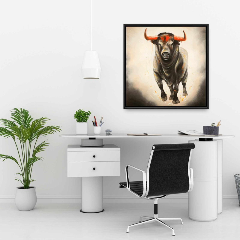 " Fierce Bull ", 24" H x 24" W