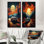 Vintage Car In Cosmic Art - Car Vintage Wall Art Living Room Ensemble de 2