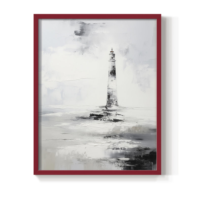 NAUTICAL Series Dxxxxi, reproduction encadrée - bois massif, H 15 po x l 12 po, Rouge