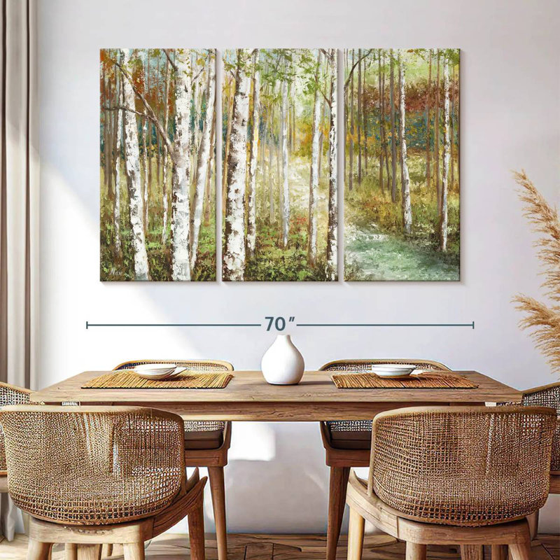 Alvord Warm Spice Birch Path, 42" H x 65" W